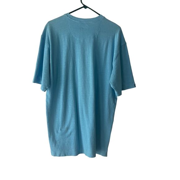 Tommy‎ Bahama Men's Size Large Sky Blue Cotton Short Sleeve Shirt - Picture 6 of 8